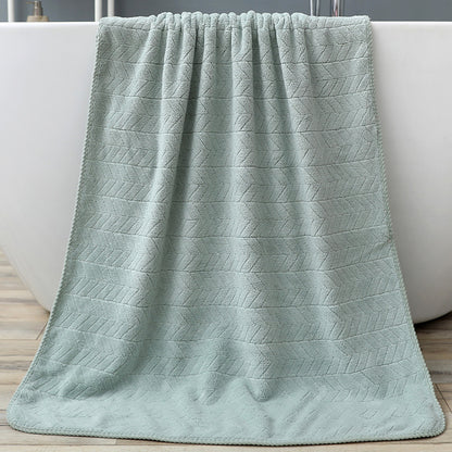 Coral Fleece Bath Towel Thickening Towel Absorbent Green 70*140cm Towels bath towel beach towel home