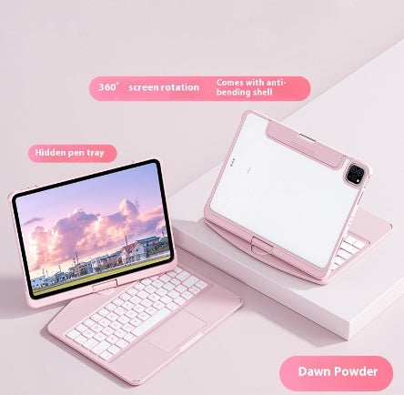 360 Swivel Keyboard Clear Case For IPad Smart Trackpad Bluetooth-compatible Keyboard Case Cover With Pen Slot Pink 0 360 Apple case iPad iPad case keyboard rotating {{ product_collections }} {{ product_description }}