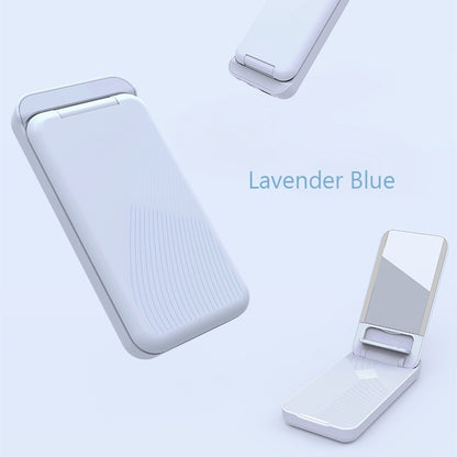 Folding 15W Fast Charge 10000mAh Power Bank with Lighted Mirror | Portable & Chic Lavender Blue 10000 MA Wireless Power Banks 3 in 1 5W C type charger fast charger magnetic magsafe USB wireless {{ product_collections }} {{ product_description }}