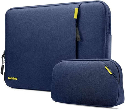 Tomtoc 360 Protective Laptop Sleeve for 13-Inch Macbook Air M2/A2681 M1/A2337 2022-2018, Macbook Pro M2/A2686 M1/A2338 2022-2016, Water-Resistant Shockproof Macbook Case Bag with Accessory Pouch Navy Blue Sleeves for Devices Bags best sleeve protector Cases & Sleeves Computers & Accessories cover for macbook Electronics Laptop Accessories sleeve for macbook Sleeves