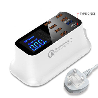 Fast Charge Smart Multi-USB Mobile Phone & Tablet Charger | QC3.0 & Type-C | Digital Display, 40W Power A UK Multiport hub Digital Display USB Charger Fast Charge Multi-USB Charger New arrival QC3.0 Charger Smart Mobile Phone Charger Tablet Fast Charger Type-C Fast Charger {{ product_collections }} {{ product_description }}