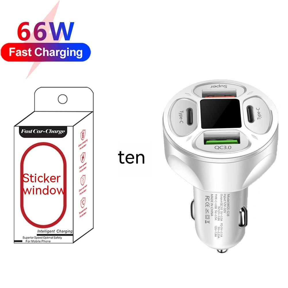 66W Multi-Port Car Charger – Digital Display, Dual USB & Type-C White Plus Small Red Box Mobile chargers for cars Car Charger Digital Display Car Charger Fast Charging Car Charger Multi-Port Car Charger Super Fast Car Charger Universal Car Charger USB Type-C Car Charger {{ product_collections }} {{ product_description }}