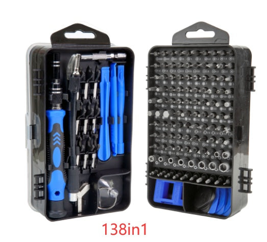 Screwdriver Tool Set Combination Repair Screwdriver Blue 138in1 Home Tools home home tools L key set Multifunctional tool screw driver set