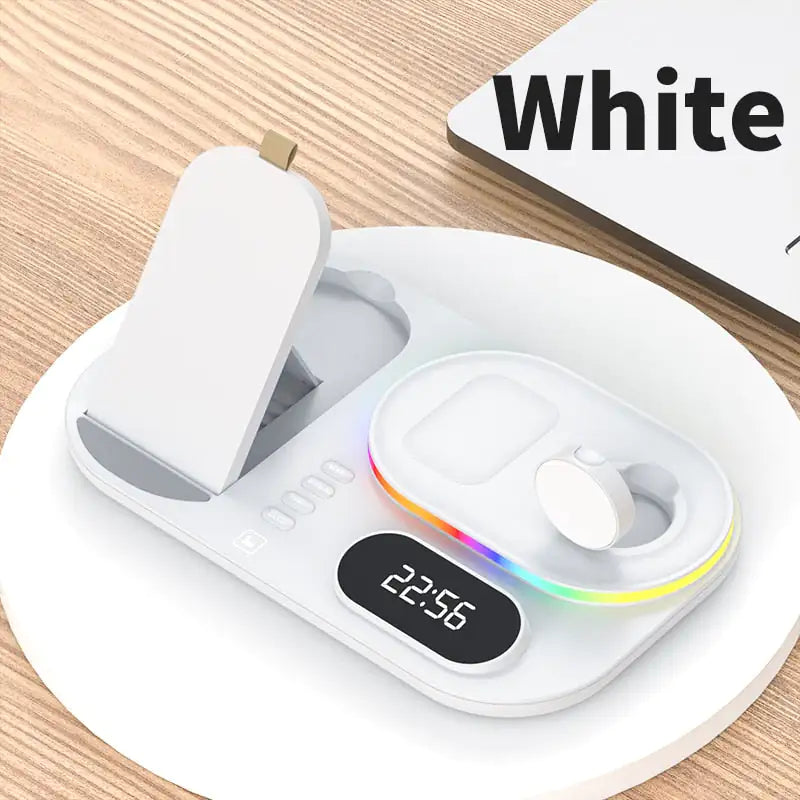 Cutting-Edge Fast Wireless Charger | 30W Max Output | All-in-One White Wireless Chargers air pods apple apple watch charger charging pads charging station clcok fast charger flat foldable iphone magnetic New arrival tilt wireless wireless charger {{ product_collections }} {{ product_description }}