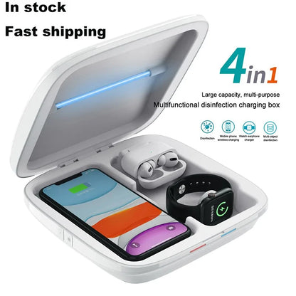 4-in-1 Wireless Charger and UV Sterilizer | Fast Charging | Comprehensive Hygiene Solution Wireless Chargers 3 in 1 4 in 1 apple charger sterilizer charging box charging station fast charger iphone magsafe portable uv sterilization sterilizer wireless charger {{ product_collections }} {{ product_description }}