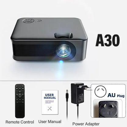 AUN A30 Upgraded Portable Projector Projection Screens AUN A30 Upgraded Portable Projector compatible projector with audio and mobile devices electronics HD projector Portable Projector Small projector smart projector video