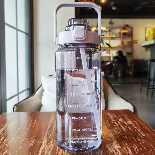 Portable Large-Capacity Water Bottle Transparent Purple 2.0L Water Bottles Bottle Capacity dinning dinning table home Large latest water bottle new design water bottle Portable Sports Water Bottles stylish water bottle transparent water bottle Water water bottle water bottle with straw Water Bottles