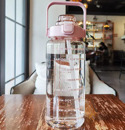 Motivational Sports Water Bottle Pink 2000 Milliliters Water Bottles dinning dinning table home transparent water bottle Water Bottle