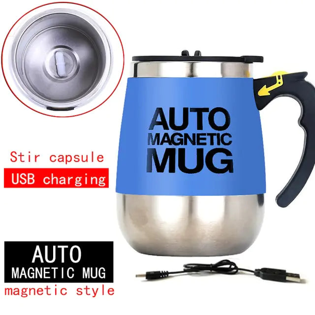 Self Stirring Magnetic Mug USB Blue Mugs & Cups coffee cup coffee cup with lid coffee maker coffee mug Coffee Mugs dinning dinning table home self stirring coffee mug tea and coffee cups tea cup tea mug