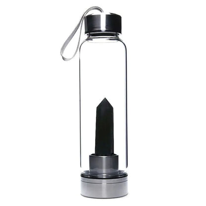 500ml Natural Crystal Water Bottle Black 401-500ml Water Bottles crystal water bottle dinning dinning table home New Arrival water bottle