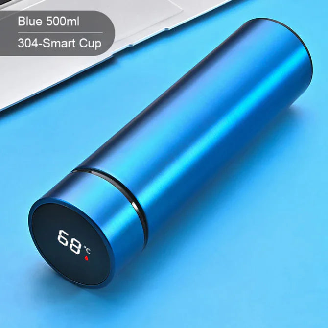 Smart Thermos Water Bottle Blue 500ML Water Bottles Bottle dinning dinning table Flasks home insulated water bottle latest water bottle new design water bottle stylish water bottle temperature water bottle Thermos Vacuum water bottle Water Bottles