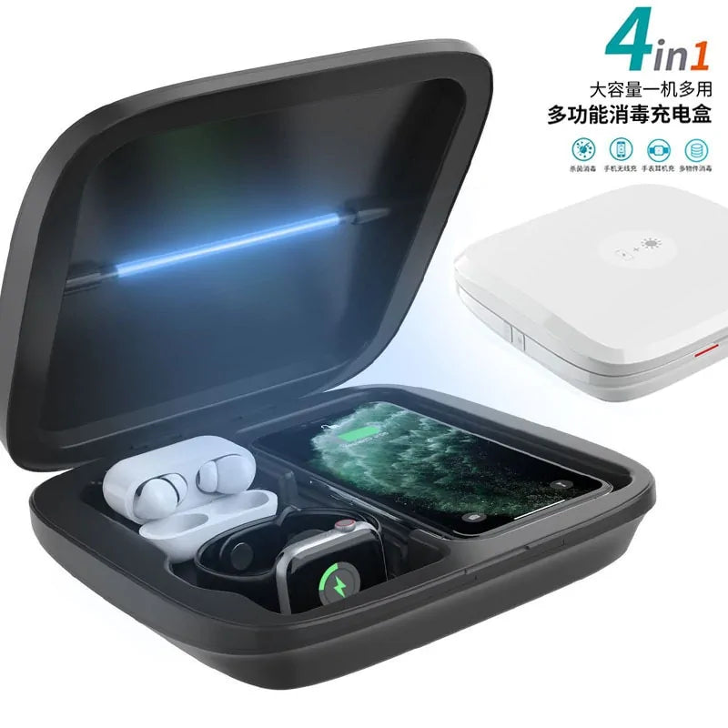 4-in-1 Wireless Charger and UV Sterilizer | Fast Charging | Comprehensive Hygiene Solution Wireless Chargers 3 in 1 4 in 1 apple charger sterilizer charging box charging station fast charger iphone magsafe portable uv sterilization sterilizer wireless charger {{ product_collections }} {{ product_description }}