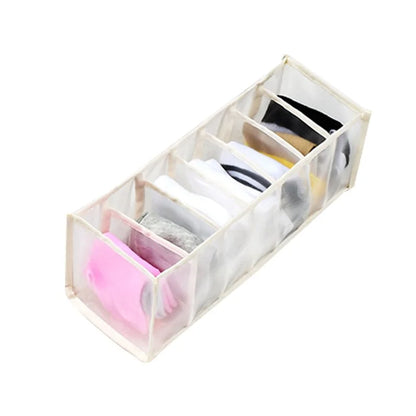 7-Grid Foldable Drawer Organizer for Dorm Closet Beige 7 grids Drawer organisers 7-Grid Foldable Drawer Organizer for Dorm Closet drawer organiser home organizer Organizers racks