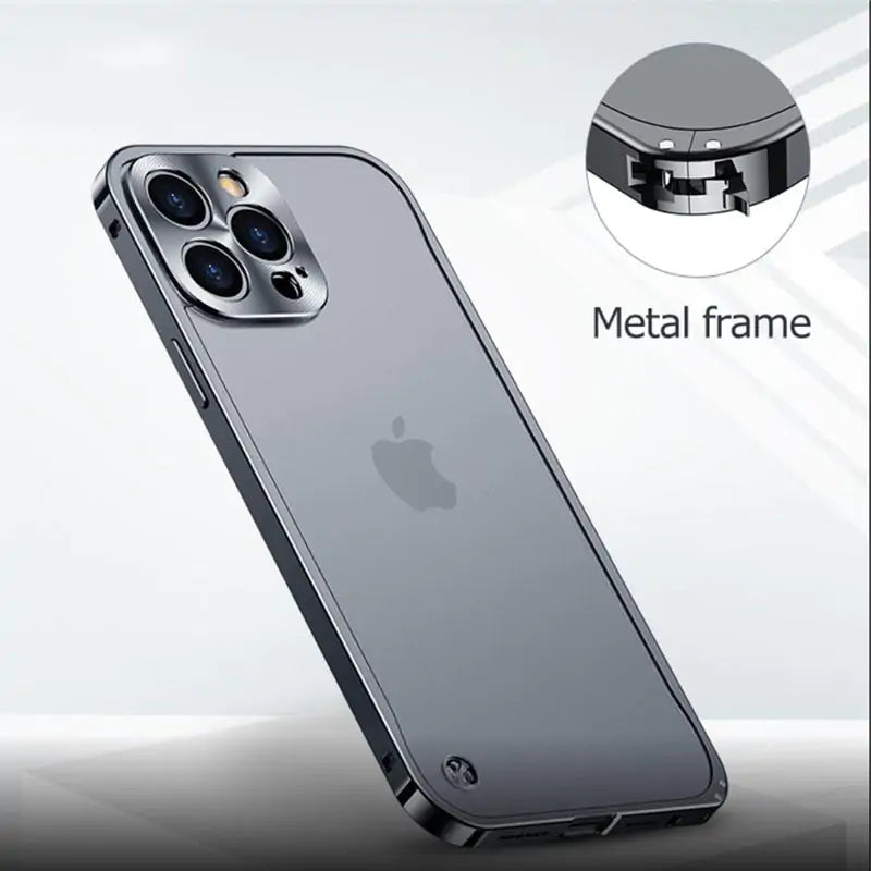 Electroplated Metal Frame Case For iPhone Mobile Phone Cover & Protectors Case For iPhone electronics Frosted Acrylic Back Plate Phone Cases iPhone iphone case with lens protector iphone cover with lens protector matchless matchless online matchlessonline Metal Frame Case For iPhone mobile Phone Accessories