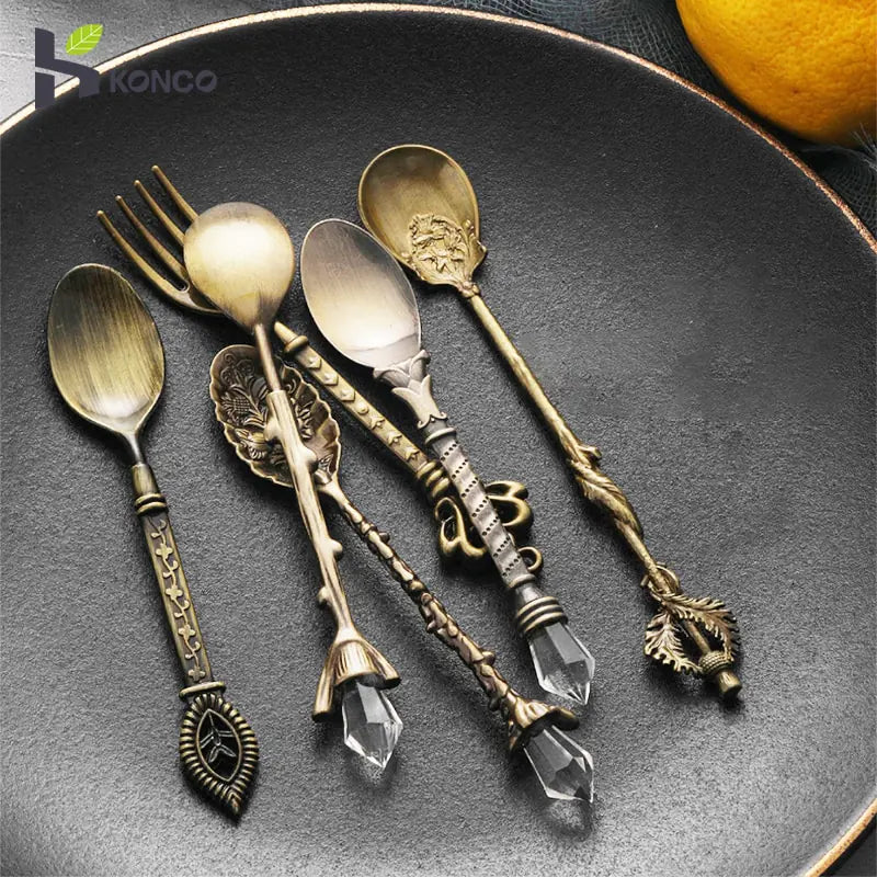 Vintage Dessert Royal Style Cutlery Set Cutlery Set Cutlery Set dinning dinning table home Spoon spoon set