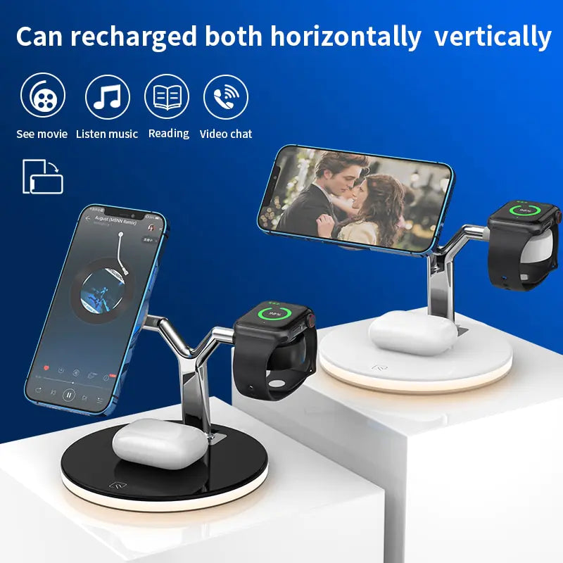 Magnetic Wireless Charger Stand | Fast Charging | Self-Adhesive Remote Control Phone Holder Wireless Chargers 3 in 1 air pods apple watch charging pads charging station fast charger iphone magnetic magsafe New arrival wireless charger {{ product_collections }} {{ product_description }}