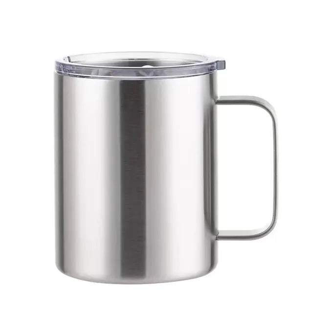 Insulated Double Wall Coffee Mug Silver 360ML Mugs & Cups coffee cup coffee cup with lid coffee mug coffee mug with lid Coffee Mugs dinning dinning table home insulated coffee cup insulated coffee mug tea and coffee cups tea cup tea mug