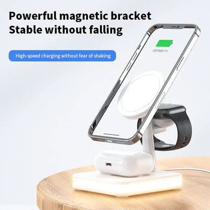 25W Magnetic Wireless Charger Stand | Fast & Efficient | Qi-Certified Wireless Chargers 22w 25w 3 in 1 air poods airpods apple apple watch charger charging pads charging station fast charger iphone led light magsafe mbile charger stand table lamp wireless charger {{ product_collections }} {{ product_description }}