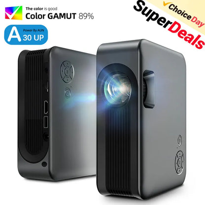 AUN A30 Upgraded Portable Projector Projection Screens AUN A30 Upgraded Portable Projector compatible projector with audio and mobile devices electronics HD projector Portable Projector Small projector smart projector video