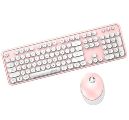 Wireless Candy Color Round Keycap Keyboard Set Pink Keyboards & Mouse electronics Gift Keyboard Keyboard Set Mouse Wireless Keyboard wireless keyboard and mouse bluetooth