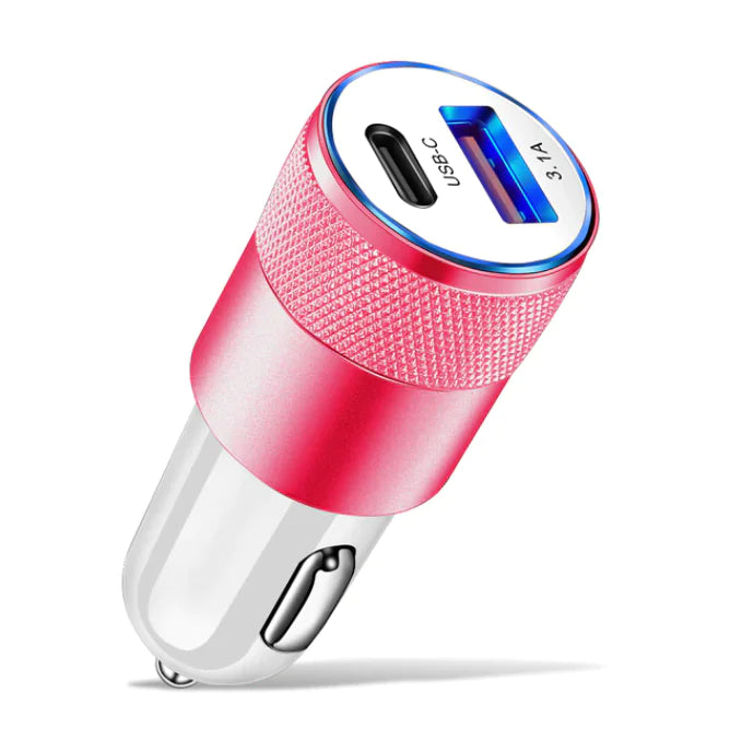 Metal Alloy Car Charger Rose PD USB Car Charger Adapters & Converters Adapter Car Charger electronics electronics accessories Metal Alloy Car Charger mobile charger