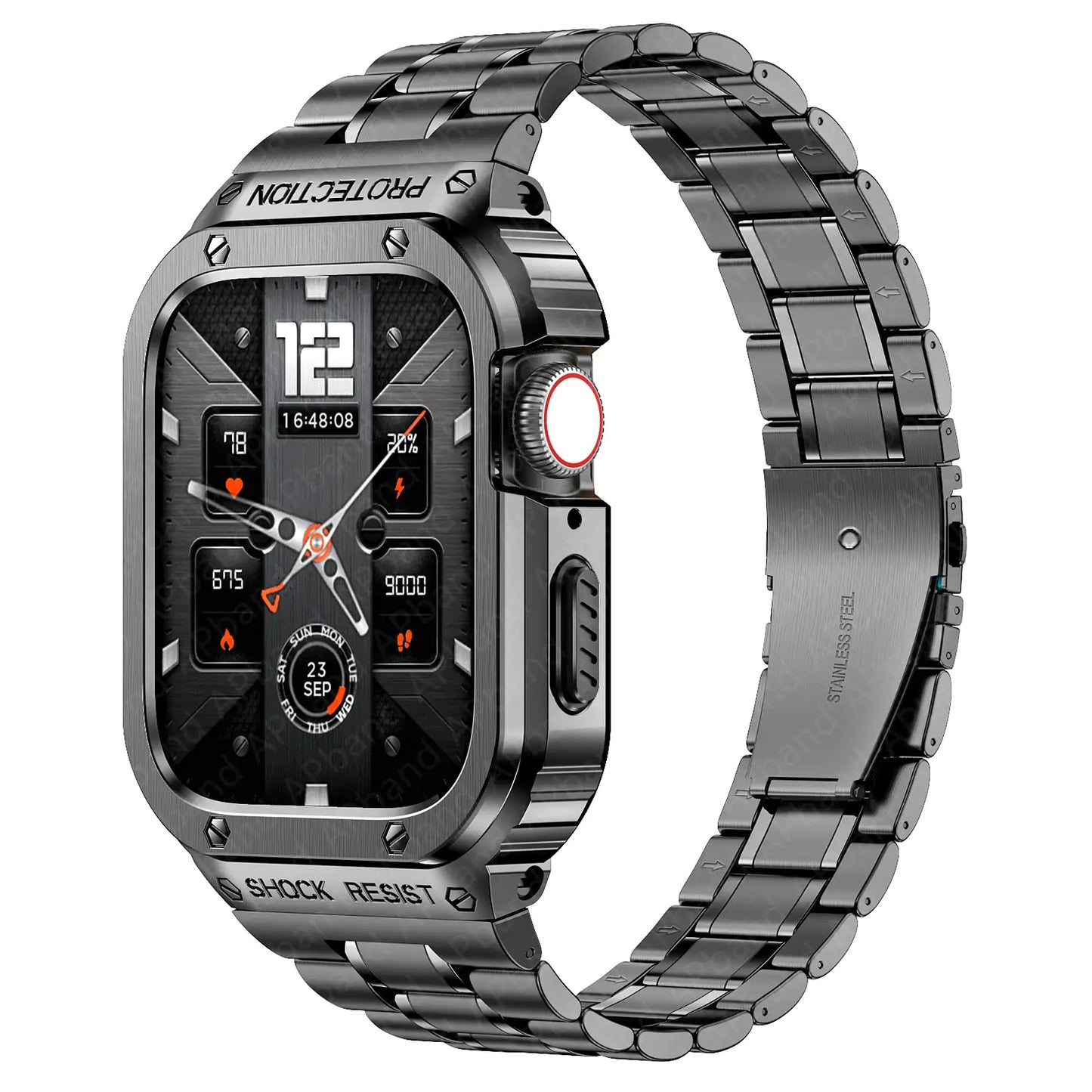 Elevate Your Apple Watch with Our Premium Band and Case Combo Apple Watch Bands apple watch band and case case & band classic designer luxury New arrival new design premium premium quality stainless steel {{ product_collections }} {{ product_description }}