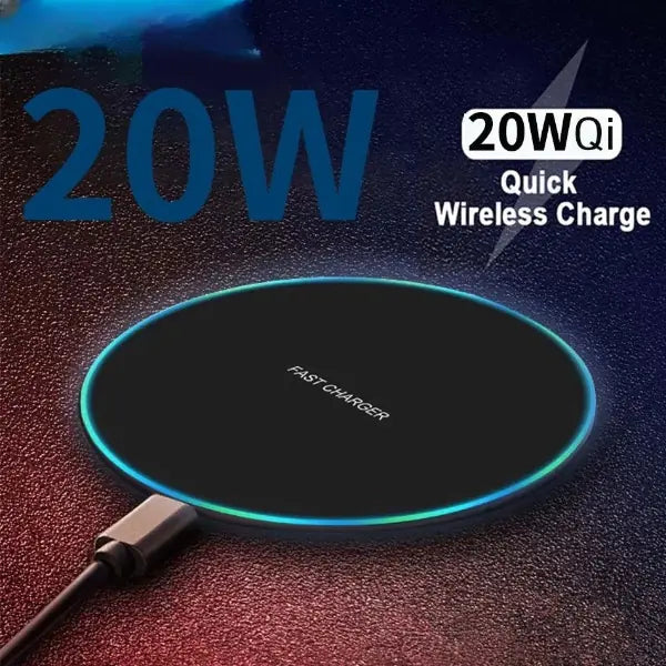 20W Qi Wireless Charger: Fast Charging for iPhone, Samsung, Xiaomi, Huawei, and More! Wireless Charger and Time Clock 20w fast wireless charger for iphone and android electronics electronics accessories fast wireless charger matchless matchless online matchlessonline Qi fast wireless charger wireless charger