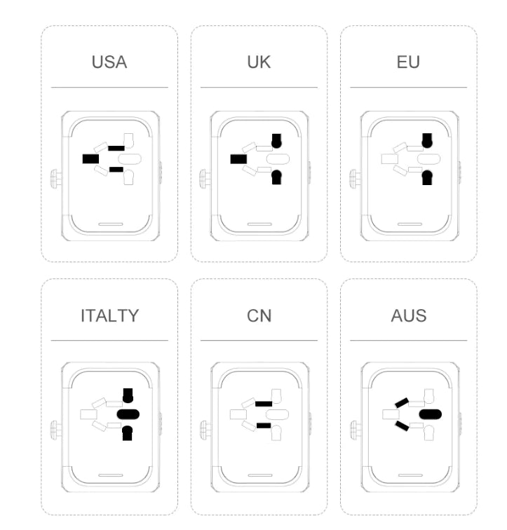 Universal Adapter Sockets Converter Adapters & Converters adapter converter electronics electronics accessories plug sockets travel travel adapter universal plug USB USB charger