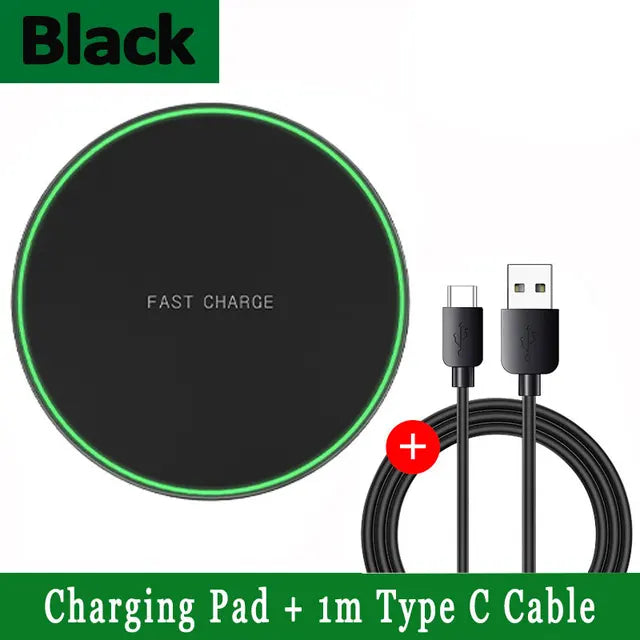 100W Wireless Charger For iPhone Black with Cable Wireless Charger and Time Clock 100w fast wireless charger electronics electronics accessories intelligent wireless charger iphone wireless charger matchless matchless online matchlessonline wireless charger