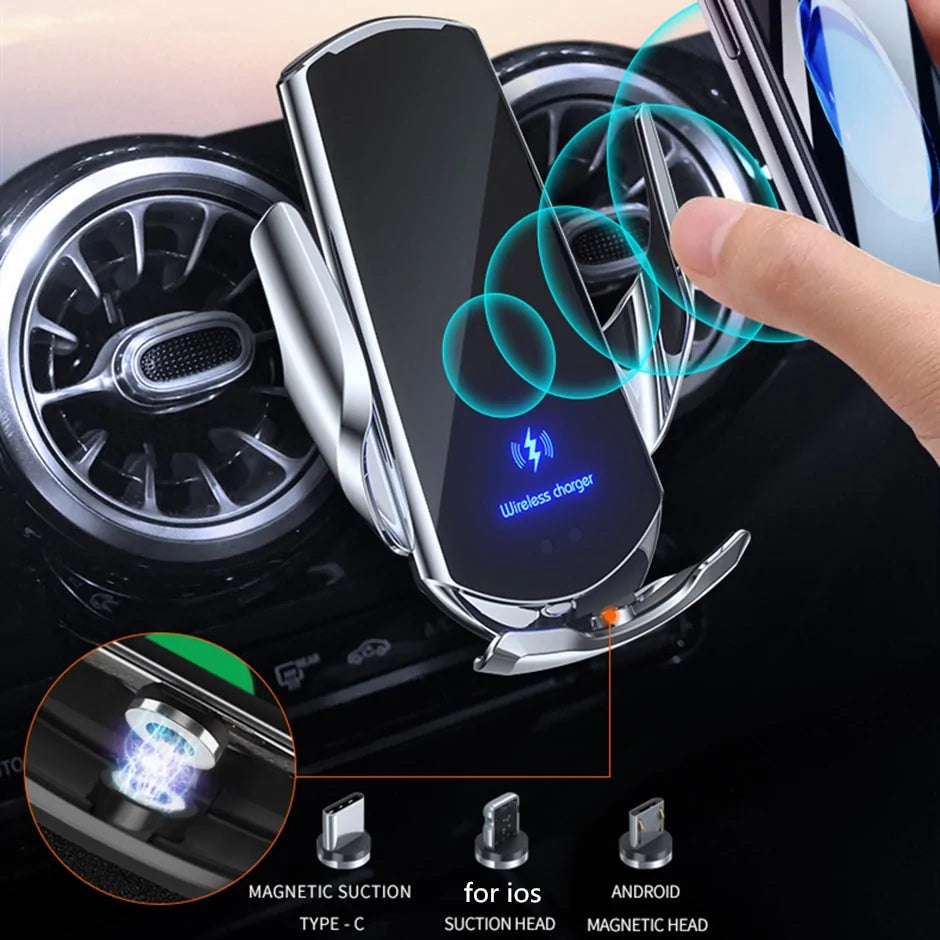 Automatic Car Wireless Charger | Fast & Efficient | Seamless Charging On-the-Go Wireless Mobile Chargers for Cars auto auto adjust car charger fast charger light indication mobile charger sensinng wireless charger {{ product_collections }} {{ product_description }}