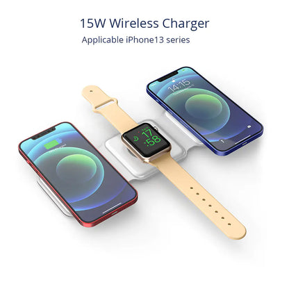 3-in-1 Magnetic Foldable Wireless Charger | Fast & Safe Charging | Compact & Portable Wireless Chargers air pods air poods airpods apple watch charging pads charging station horizontal iphone led magnetic charger mobile phone samsung vertical wireless charger {{ product_collections }} {{ product_description }}