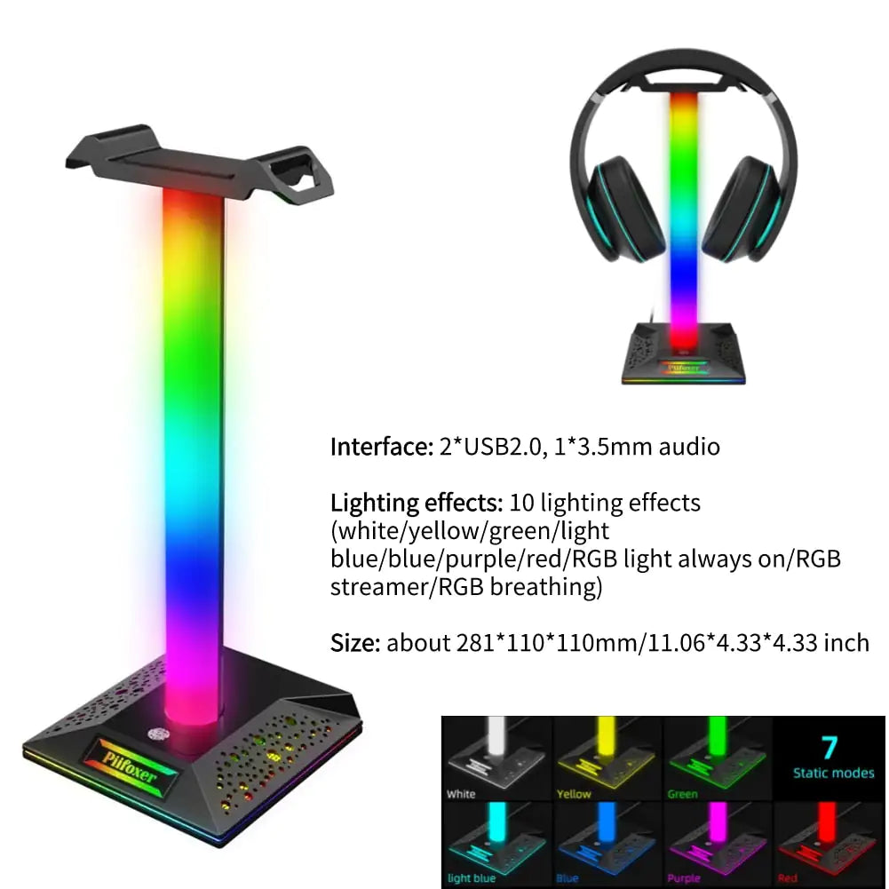 RGB Gaming Headphone Stand Headphones & Earbuds audio Audio & Video Components audio device computer table accessories electronics electronics accessories RGB Gaming Headphone Stand