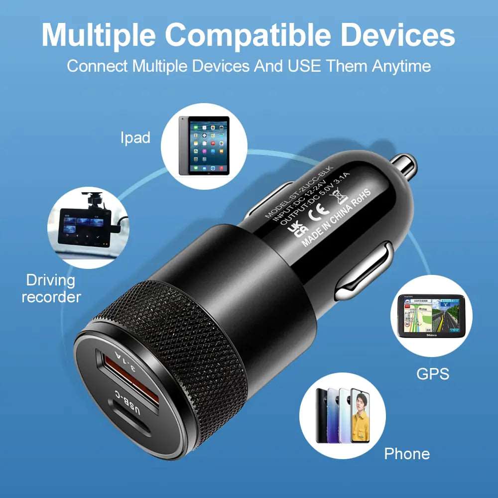 Metal Alloy Car Charger Adapters & Converters Adapter Car Charger electronics electronics accessories Metal Alloy Car Charger mobile charger