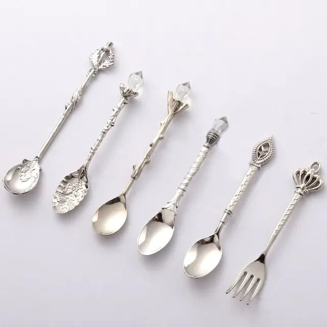 Vintage Dessert Royal Style Cutlery Set Cutlery Set Cutlery Set dinning dinning table home Spoon spoon set