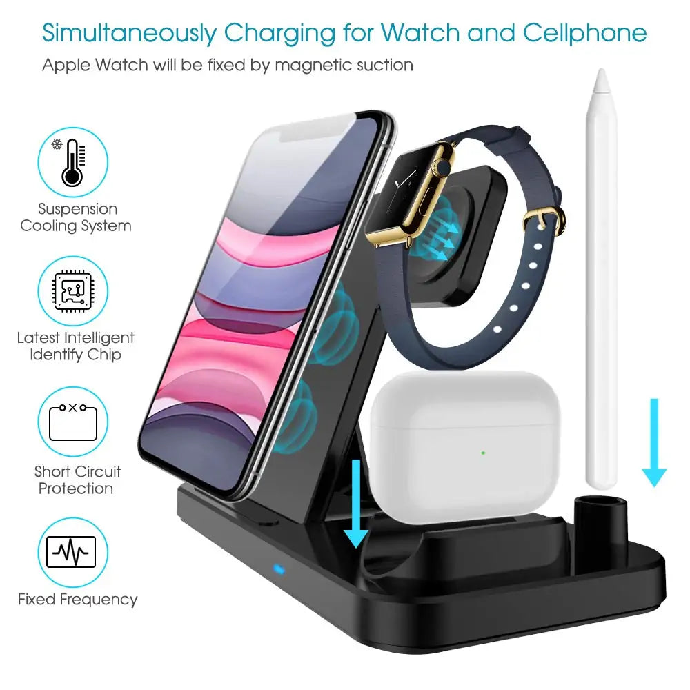 3-in-1 Wireless Charger Stand | Fast Charging | Sleek & Compact Design Wireless Chargers 3 in 1 apple charging pad charging stand fast charger iphone magnetic magsafe New arrival wireless charger {{ product_collections }} {{ product_description }}