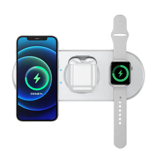 CE FCC ROSH Certified 3-in-1 Wireless Charger | Fast & Efficient | Foldable Design Wireless Chargers air pods apple watch charging pads charging stations iphone magnetic new arrival wireless chharger {{ product_collections }} {{ product_description }}