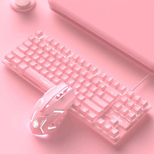 Cute Pink Wired Keyboard and Mouse Set Keyboards & Mouse computer Cute Pink Wired Keyboard and Mouse Set electronics keyboard laptop mouse