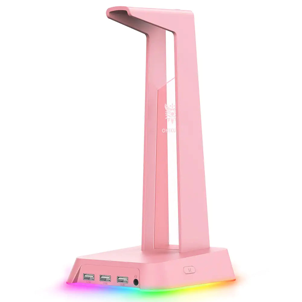 RGB Gaming Headphone Stand Pink Headphones & Earbuds audio Audio & Video Components audio device computer table accessories electronics electronics accessories RGB Gaming Headphone Stand