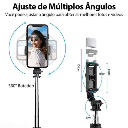 4 in1 Selfie Tripod With Integrated Light - Selfie 360 Tripods & Monopods automatic selfie sticks electronics electronics accessories selfie stick selfie sticks selfie tripod tripod with integrated light tripods video accessories video and photography