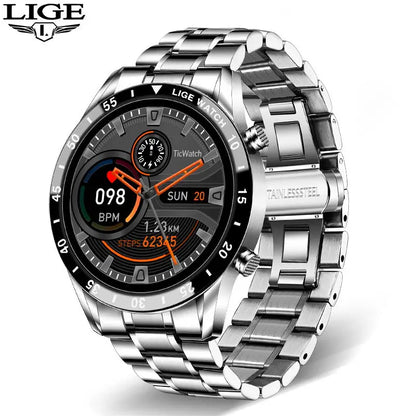 LIGE 2024 Smart Watch Men Full Circle Touch Screen Bluetooth Call Men Smartwatch Waterproof Sport Activity Fitness Watch+Box Smart Watches electronics health monitoring smart watch