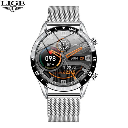 LIGE 2024 Smart Watch Men Full Circle Touch Screen Bluetooth Call Men Smartwatch Waterproof Sport Activity Fitness Watch+Box Smart Watches electronics health monitoring smart watch