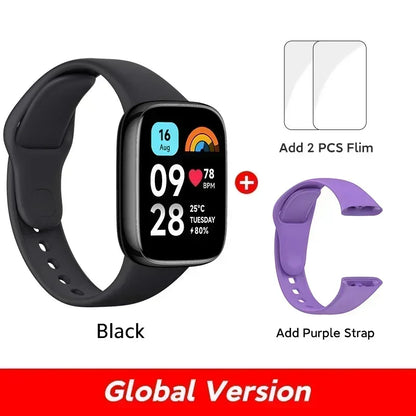 Xiaomi Redmi Watch 3 Active1.83'' LCD Display Blood Oxygen Heart Rate Bluetooth Voice Call 100+ Sport Modes Black N Purple Strap Smart Watches electronics Electronics & Gadgets smart watch smart watches Xiaomi