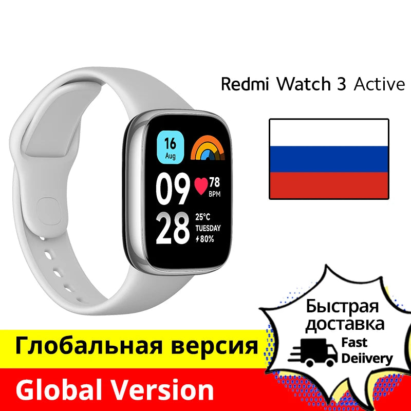 Xiaomi Redmi Watch 3 Active1.83'' LCD Display Blood Oxygen Heart Rate Bluetooth Voice Call 100+ Sport Modes Gray-RU Smart Watches electronics Electronics & Gadgets smart watch smart watches Xiaomi