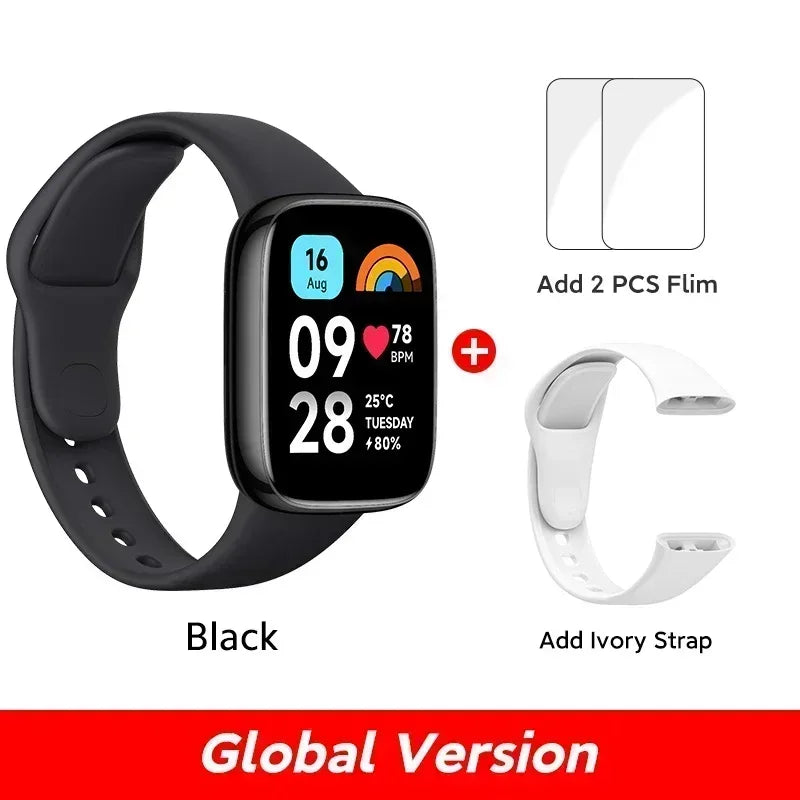 Xiaomi Redmi Watch 3 Active1.83'' LCD Display Blood Oxygen Heart Rate Bluetooth Voice Call 100+ Sport Modes Black N Ivory Strap Smart Watches electronics Electronics & Gadgets smart watch smart watches Xiaomi