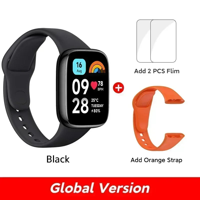 Xiaomi Redmi Watch 3 Active1.83'' LCD Display Blood Oxygen Heart Rate Bluetooth Voice Call 100+ Sport Modes Black N Orange Strap Smart Watches electronics Electronics & Gadgets smart watch smart watches Xiaomi