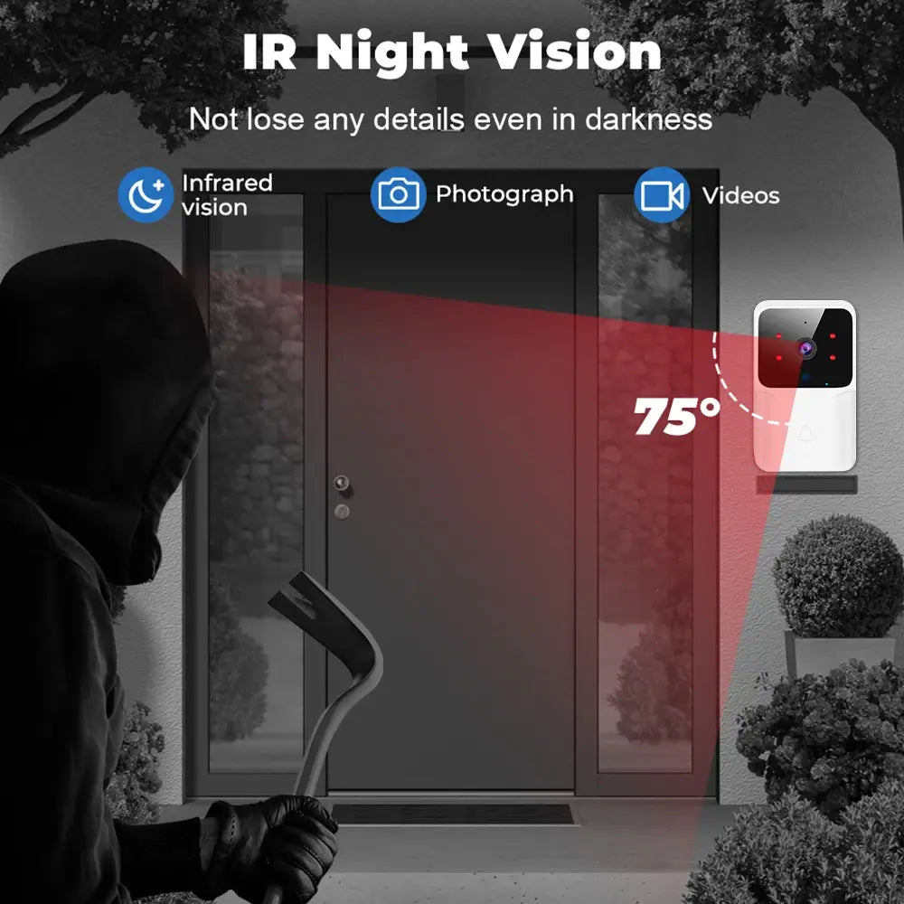 Wi-Fi Video Doorbell Security Door Bells door bell with night vision Doorbell Home Home & Garden home accessories Home and Garden home security house security security smart door bell with camera Wi-Fi Wi-Fi Video Doorbell wifi connected door bell with camera