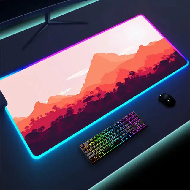 Luminous LED Lighting Mouse Pad Desk Mat computer Computer Accessories computer table accessories Computers Computers & Accessories electronics Electronics & Gadgets electronics accessories Luminous LED Lighting Mouse Pad RGB mouse and keyboard mat for computer table