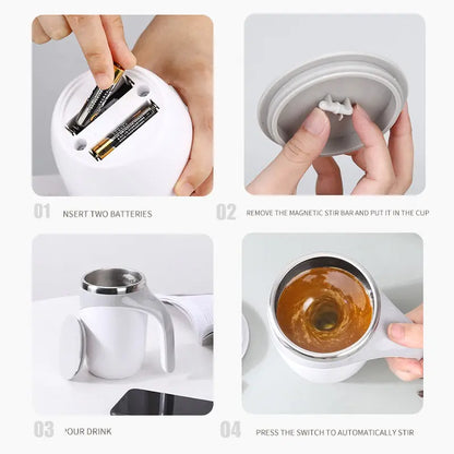 Magnetized Self Stirring Coffee Cup Mug Mugs & Cups coffee cup coffee cup with lid coffee mug coffee mug with lid Coffee Mugs home insulated coffee cup insulated coffee mug Mug portable rechargable Self Stirring self stirring coffee mug Stainless Steel tea and coffee cups Thermal Cup