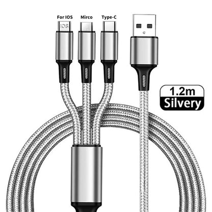 3 In 1 Fast Charging Cable – Universal USB-C, Lightning, Micro-USB for Mobile Devices Charging Cables 3 In 1 Charging Cable durable charging cable fast charging cable Multi-Device Charging Cord Tangle-Free Cable {{ product_collections }} {{ product_description }}