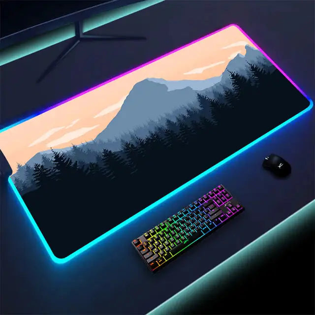 Luminous LED Lighting Mouse Pad Desk Mat computer Computer Accessories computer table accessories Computers Computers & Accessories electronics Electronics & Gadgets electronics accessories Luminous LED Lighting Mouse Pad RGB mouse and keyboard mat for computer table